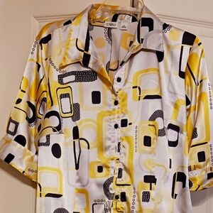 Yellow and Black Geometric Shirt